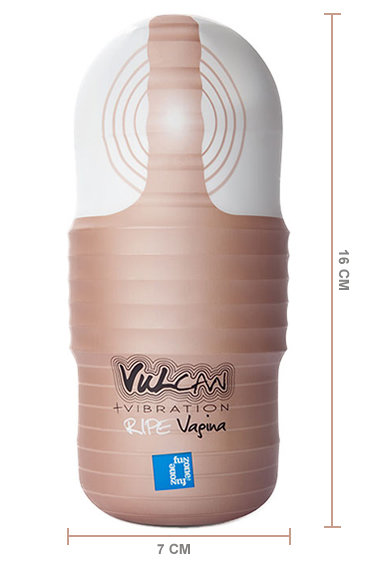 Medidas Vulcan Pussy Masturbador Masculino em Cyber Skin com Vibrador